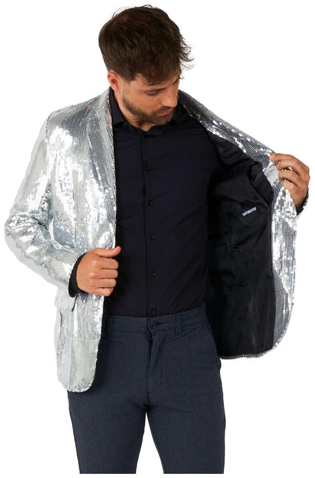 Suitmeister Men's Blazers Sequins Silver