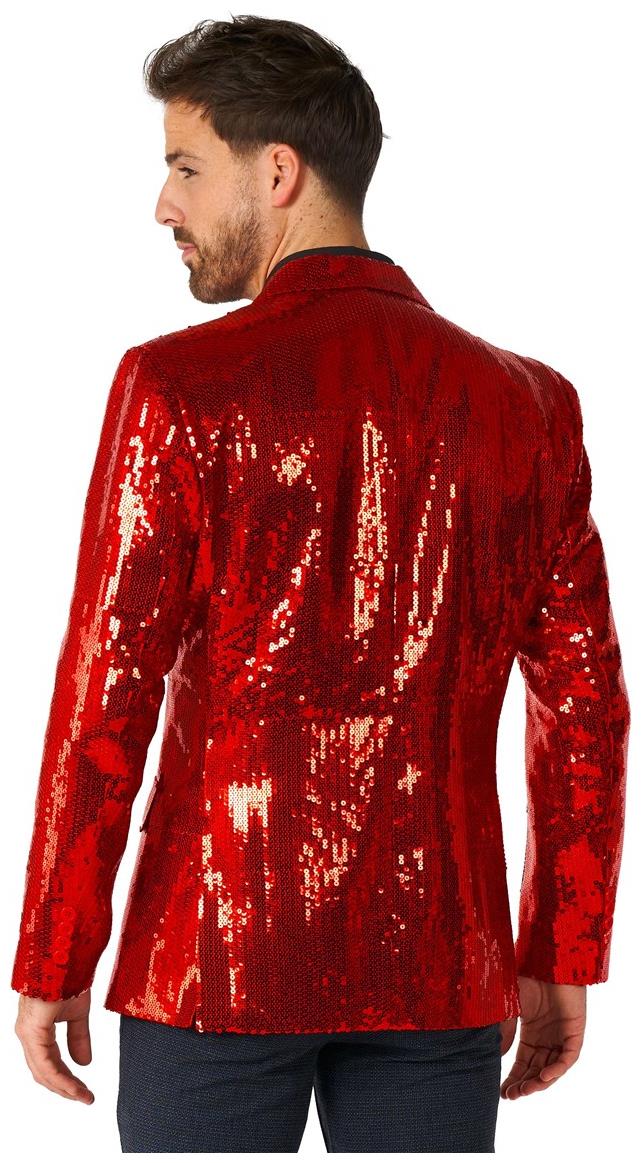 Stunning Suitmeister Men's Red Sequins Blazer for Parties Events and Special Celebrations