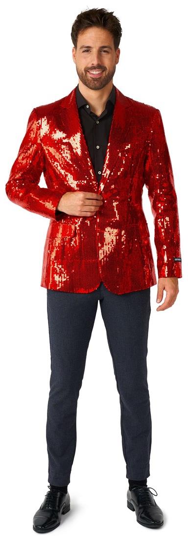 Stunning Suitmeister Men's Red Sequins Blazer for Parties Events and Special Celebrations