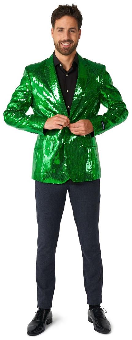 Stunning Suitmeister Men's Green Sequin Blazer for St. Patrick's Day and Festive Celebrations