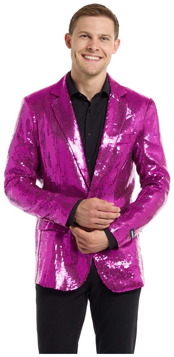 Eye-Catching Pink Sequin Blazer for Parties Events and Festive Celebrations