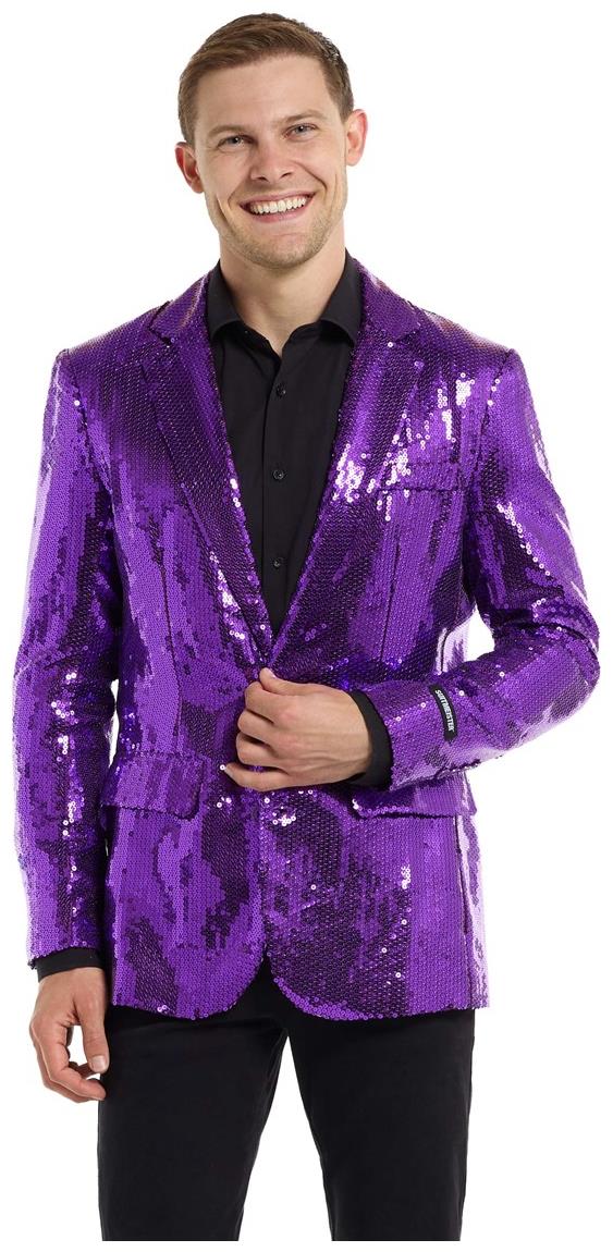 Stylish Suitmeister Men's Blazers Sequins Purple for Parties Events and Celebrations