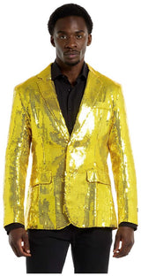 Stylish Suitmeister Men's Yellow Sequins Blazer for Festive Events Parties and Special Occasions