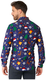 Suitmeister Men's Shirts Christmas Icons Blue