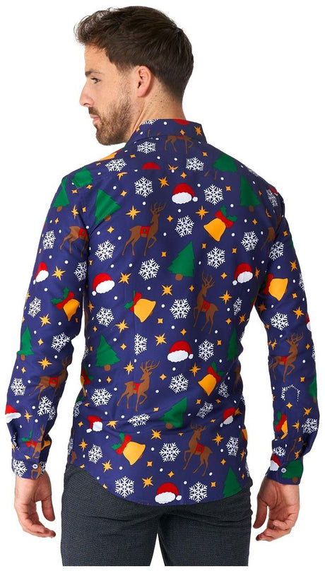 Suitmeister Men's Shirts Christmas Icons Blue