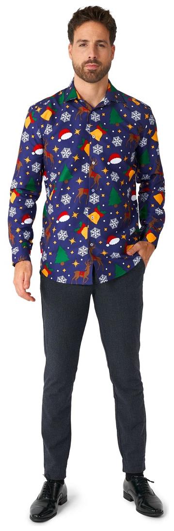 Suitmeister Men's Shirts Christmas Icons Blue