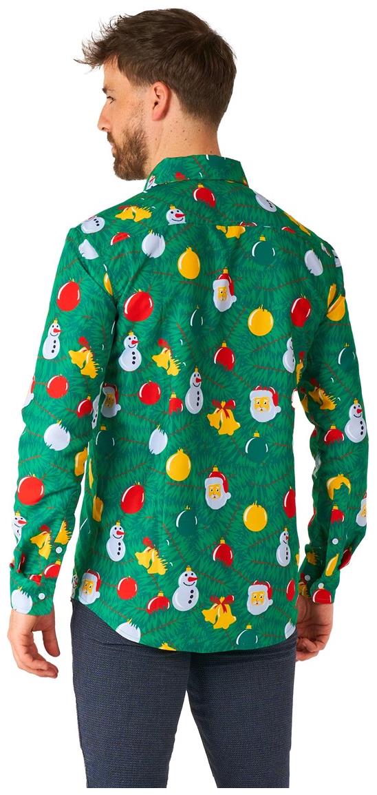 Festive Suitmeister Men's Christmas Ornaments Shirt for Holiday Parties Gatherings and Stylish Celebrations