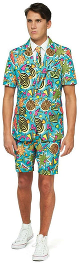 Retro Blue 90's Suit for Summer Events Parties and Nostalgic Dress Up