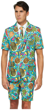 Retro Blue 90's Suit for Summer Events Parties and Nostalgic Dress Up