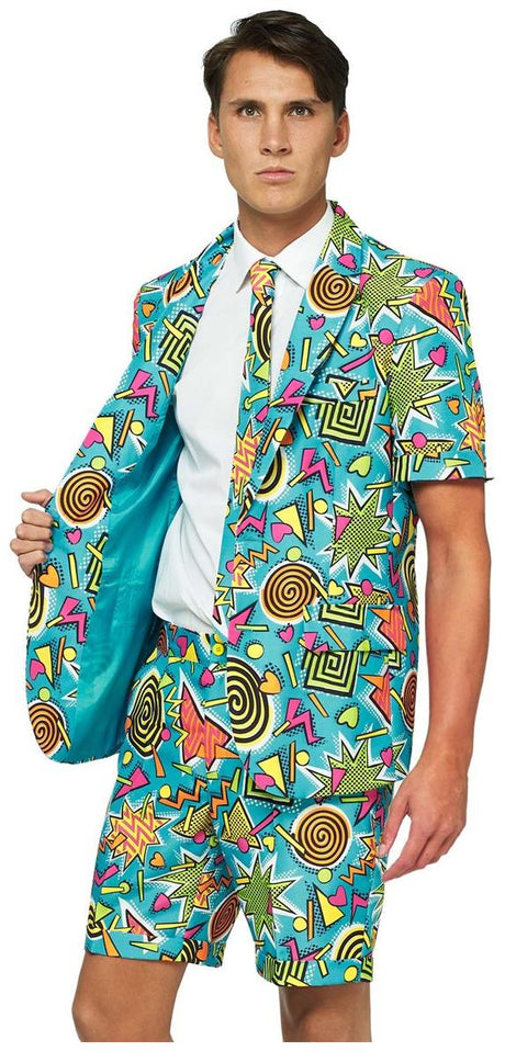 Retro Blue 90's Suit for Summer Events Parties and Nostalgic Dress Up