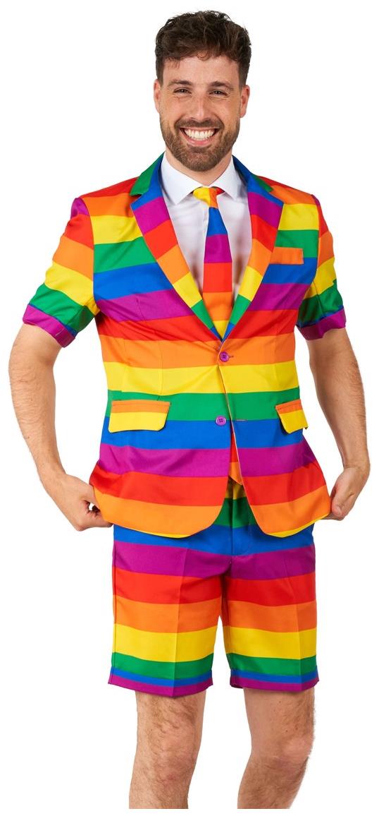 Colorful Suitmeister Men's Summer Rainbow Suit for Fun Summer Events Parties and Celebrations