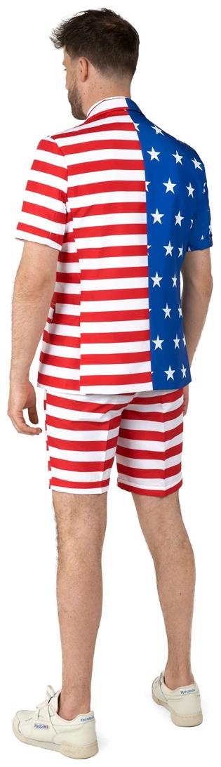 Stylish Suitmeister Men's Summer USA Flag Suit for 4th of July Parties Summer Events and Celebrations