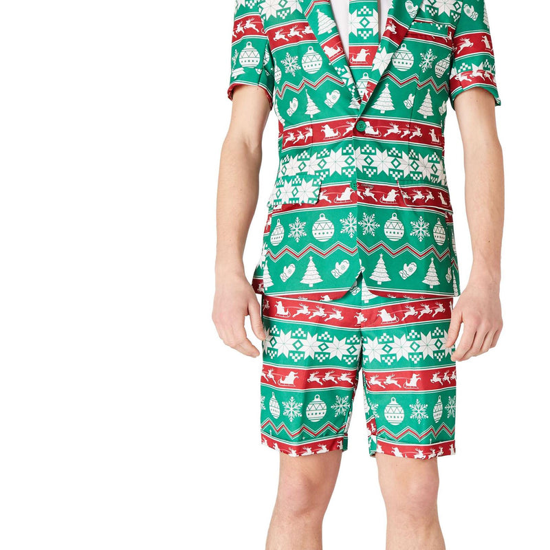 Stylish Suitmeister Green Nordic Summer Suit for Christmas Celebrations and Holiday Parties