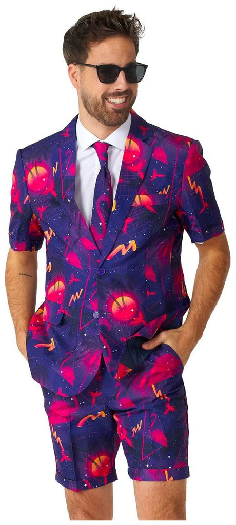 Stylish Suitmeister Summer Retro Neon Suit for Fun Summer Parties and Beach Events