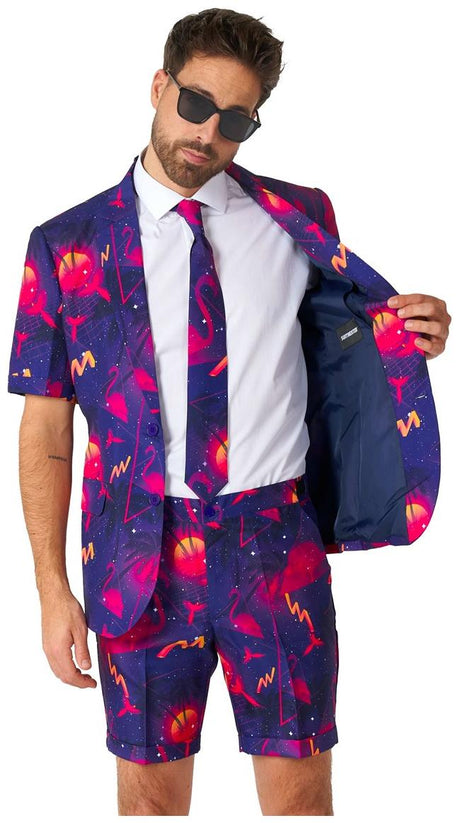 Stylish Suitmeister Summer Retro Neon Suit for Fun Summer Parties and Beach Events