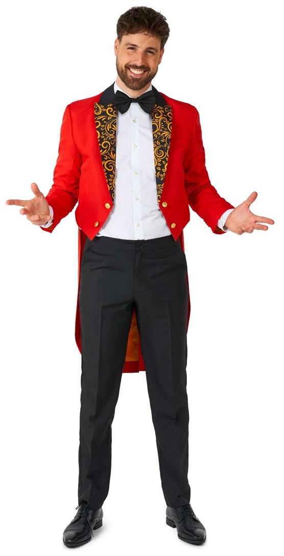 Elegant Suitmeister Circus Tailcoat Suit Red for Halloween Parties School Plays and Themed Celebrations