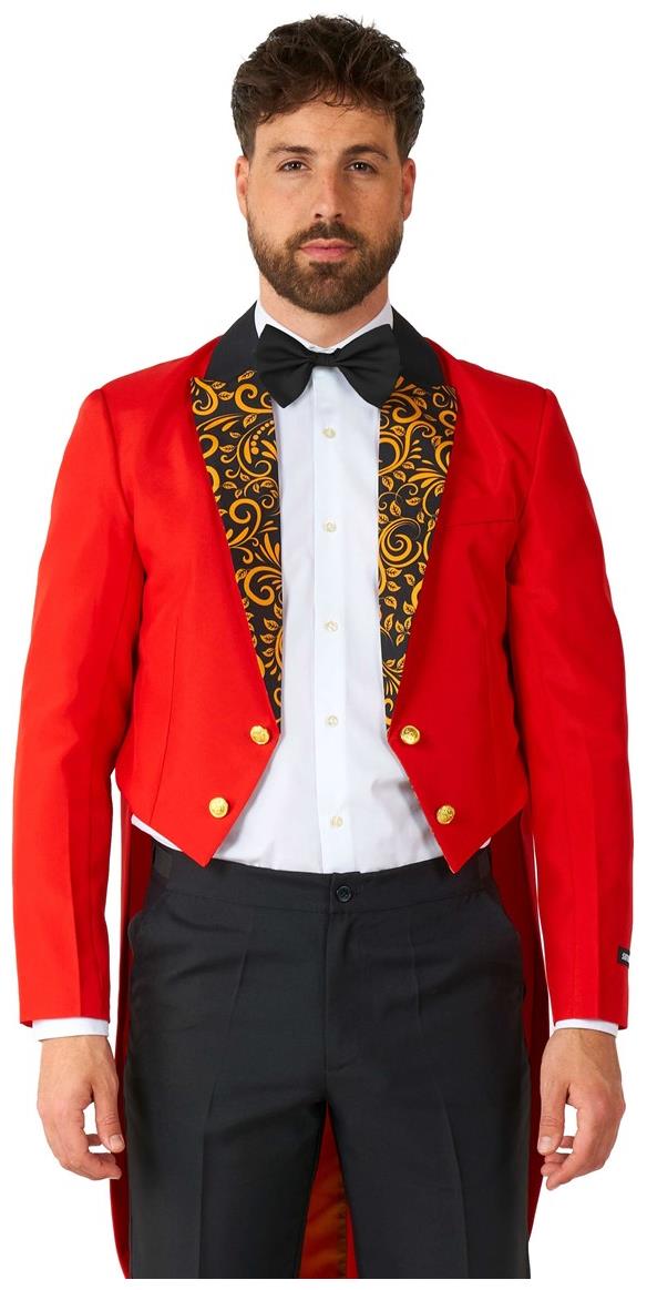 Elegant Suitmeister Circus Tailcoat Suit Red for Halloween Parties School Plays and Themed Celebrations