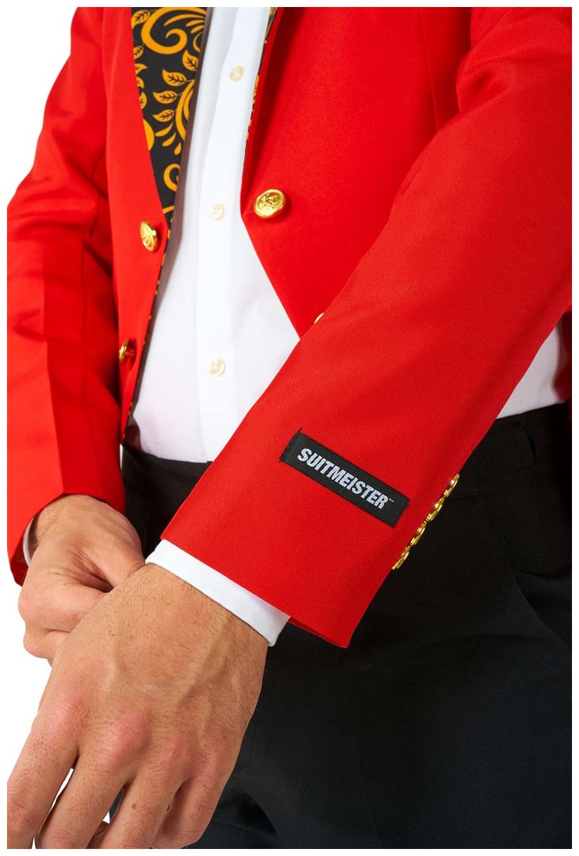 Elegant Suitmeister Circus Tailcoat Suit Red for Halloween Parties School Plays and Themed Celebrations