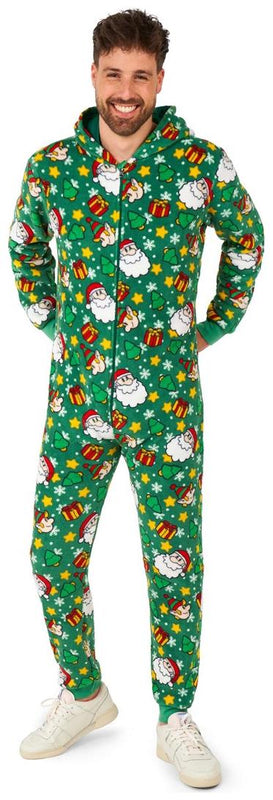 Cozy Suitmeister Santa Elves Green Onesie for Holiday Parties and Festive Celebrations