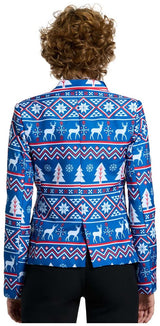 Suitmeister Women's Blazers WMNS Christmas Blue Nordic Jacket