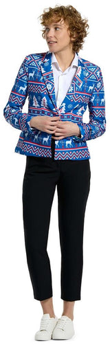 Suitmeister Women's Blazers WMNS Christmas Blue Nordic Jacket