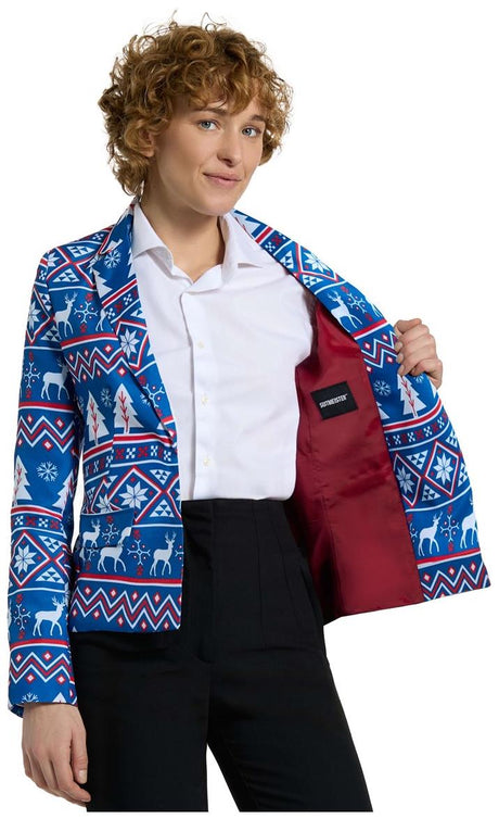 Suitmeister Women's Blazers WMNS Christmas Blue Nordic Jacket