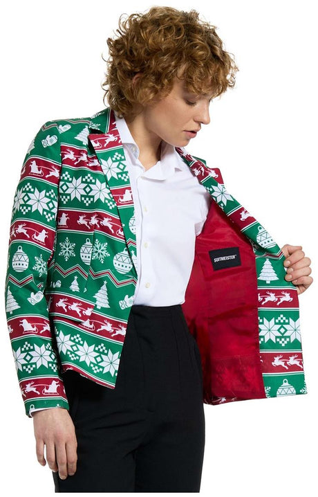 Suitmeister Women's Blazers WMNS Christmas Green Nordic Jacket