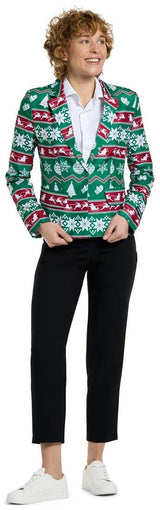 Suitmeister Women's Blazers WMNS Christmas Green Nordic Jacket