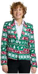 Suitmeister Women's Blazers WMNS Christmas Green Nordic Jacket
