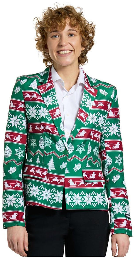 Suitmeister Women's Blazers WMNS Christmas Green Nordic Jacket