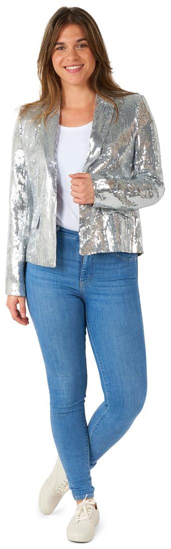 Suitmeister Women's Blazers WMNS Sequins Silver