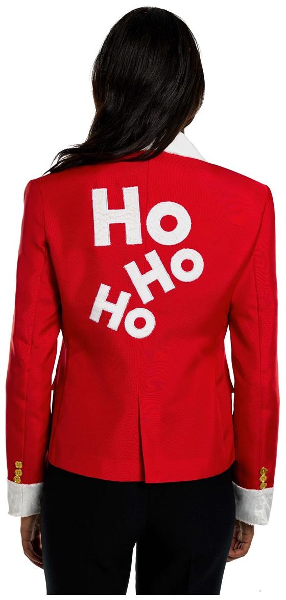 Stylish Suitmeister Women's Santa Faux Fur Blazer for Christmas Celebrations and Festive Events