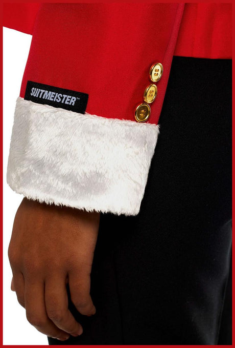 Stylish Suitmeister Women's Santa Faux Fur Blazer for Christmas Celebrations and Festive Events