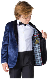 OppoSuits Deluxe Boys Dinner Jacket Deep Navy for Parties Events and Formal Occasions