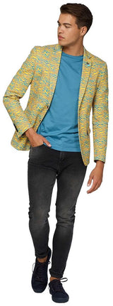 OppoSuits Deluxe Men's Blazers Retro - 80's Animal - Electric Yellow