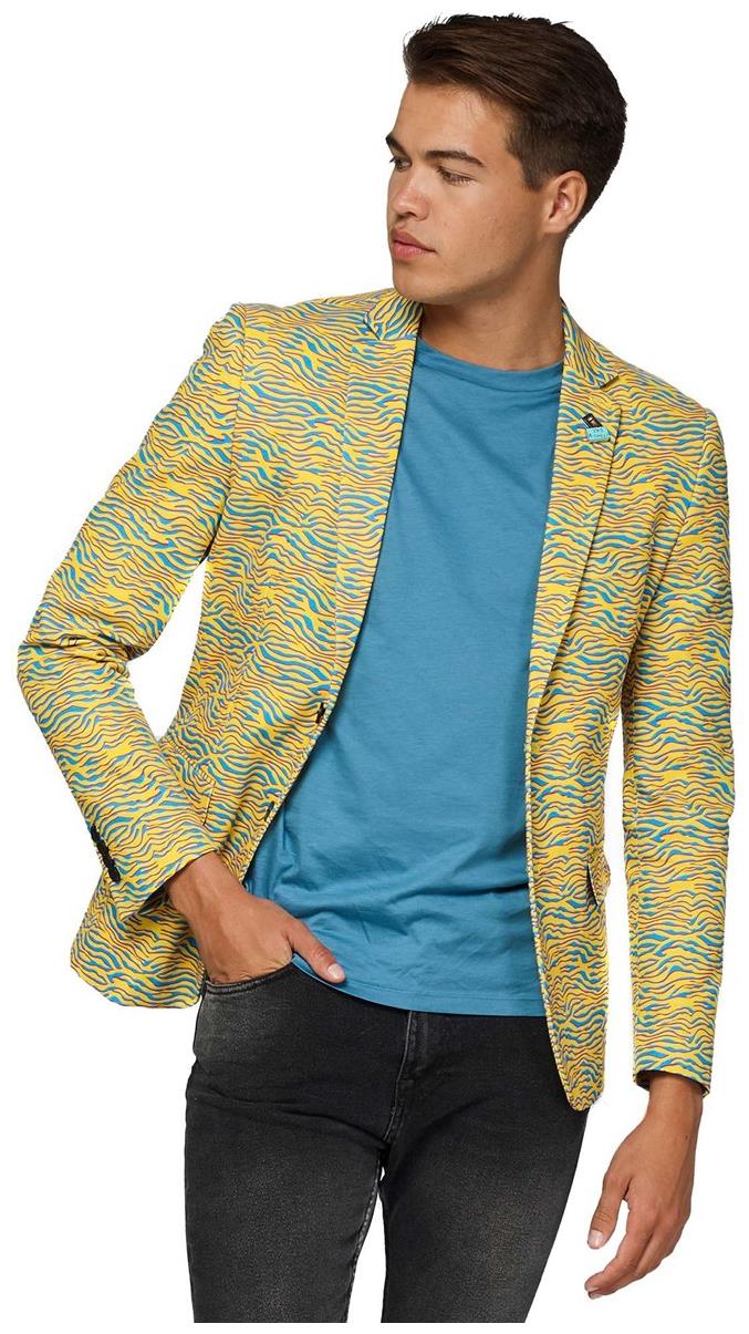 OppoSuits Deluxe Men's Blazers Retro - 80's Animal - Electric Yellow