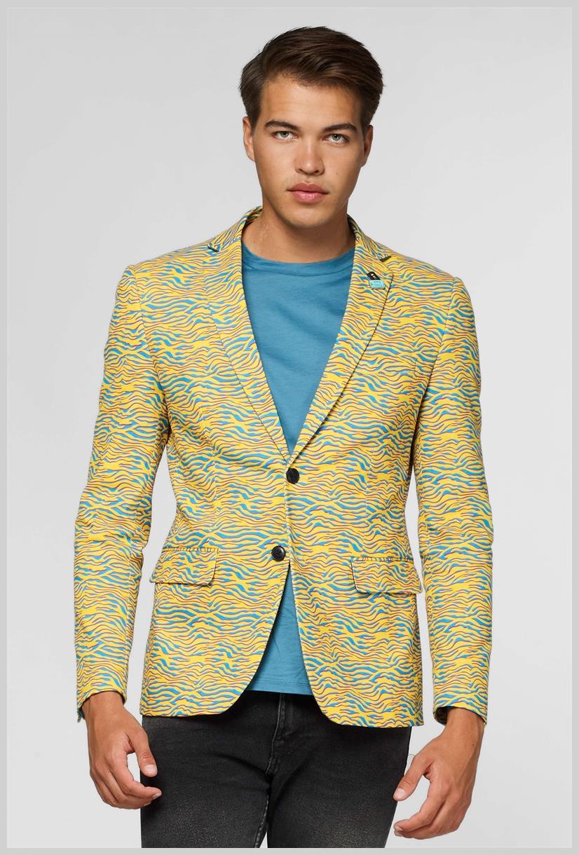 OppoSuits Deluxe Men's Blazers Retro - 80's Animal - Electric Yellow