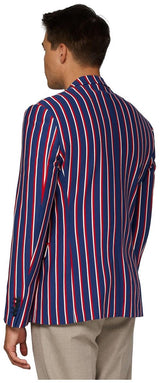 OppoSuits Deluxe Men's Blazers Supportswear - Cheer Stripes - Cobalt Blue