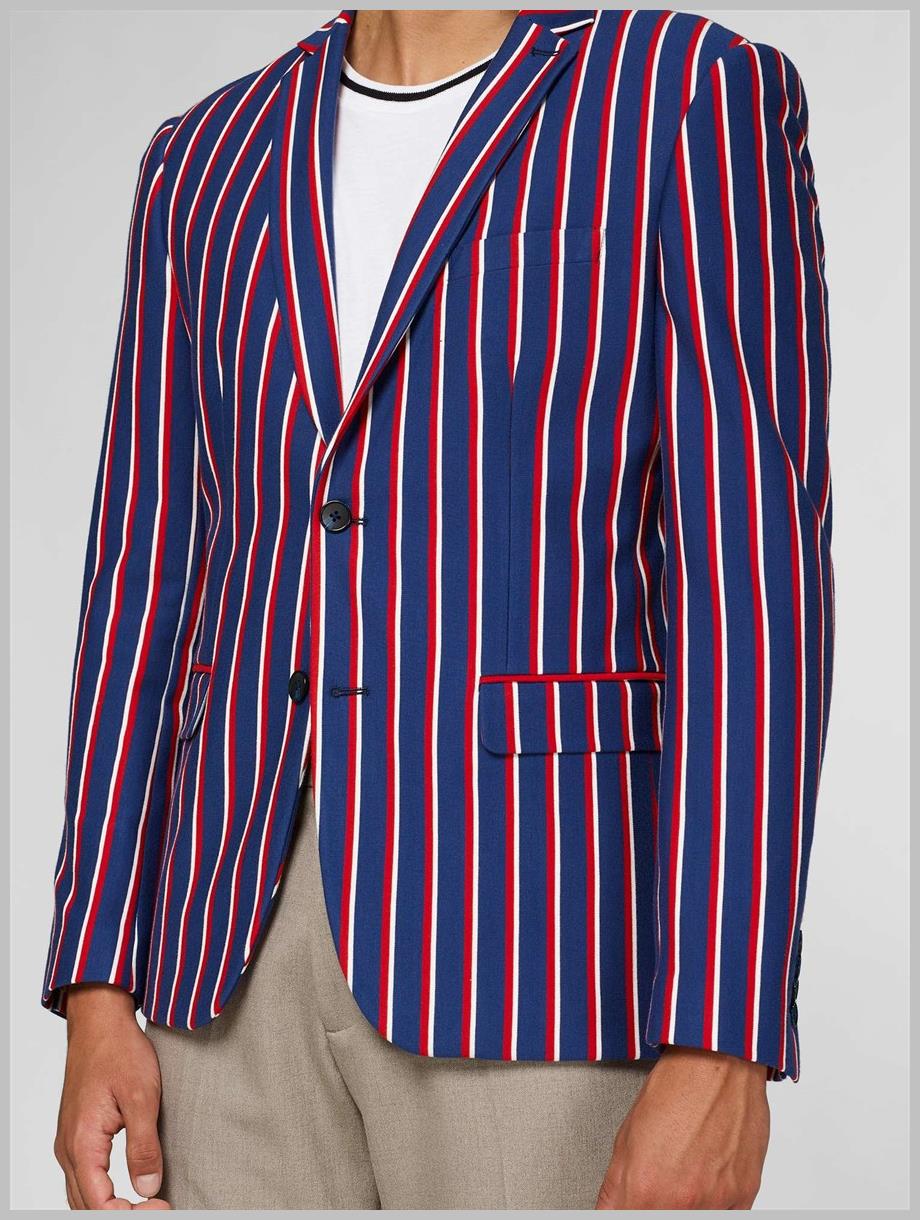 OppoSuits Deluxe Cheer Stripes Blazer for Game Day Tailgating Parties and Team Spirit Events