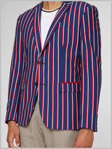 OppoSuits Deluxe Men's Blazers Supportswear - Cheer Stripes - Cobalt Blue