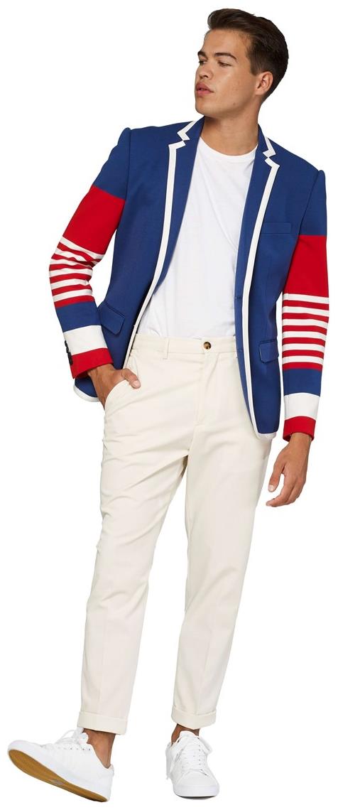 OppoSuits Deluxe Men's Blazer for Patriotic Events Sports Games and Formal Wear