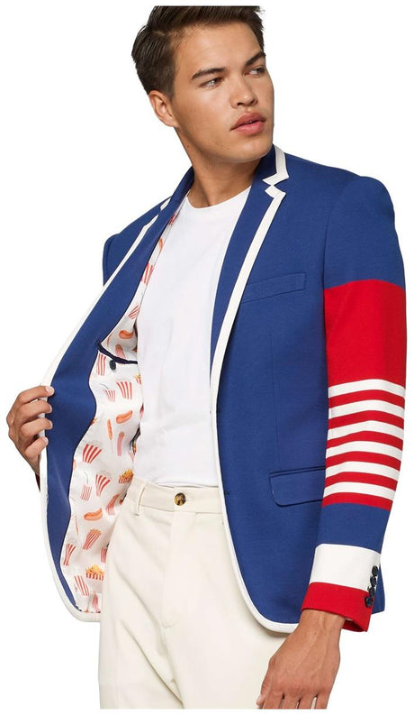 OppoSuits Deluxe Men's Blazer for Patriotic Events Sports Games and Formal Wear