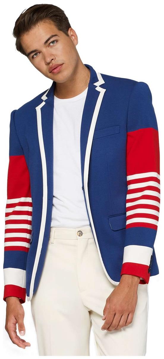OppoSuits Deluxe Men's Blazers Supportswear - Dandy Fan - Cobalt Blue