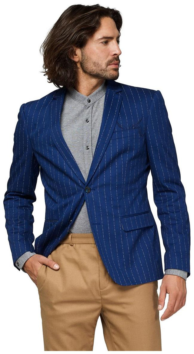 OppoSuits Deluxe Men's Blazers Uniform - Captain - Washed Navy