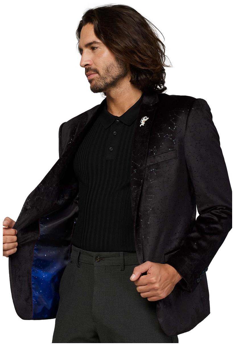 OppoSuits Deluxe Men's Blazers Outer Space - Constellations - Black