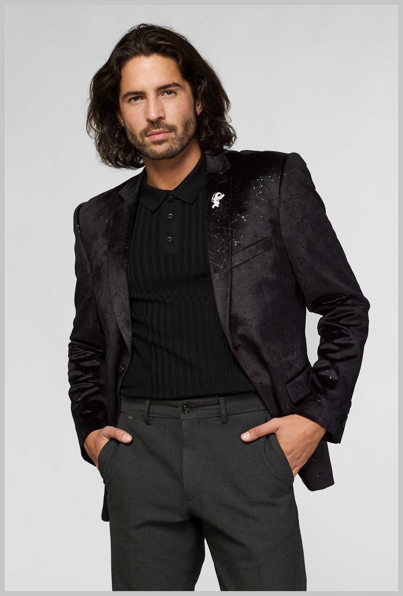 OppoSuits Deluxe Men's Blazers Outer Space - Constellations - Black