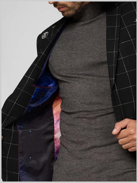 OppoSuits Deluxe Men's Blazers Outer Space - Galaxy Map - Black
