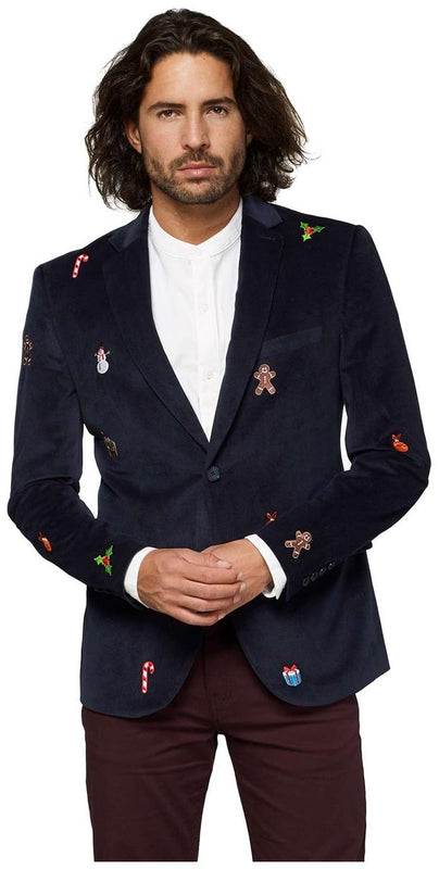 OppoSuits Deluxe Men's Blazers Christmas - X-Mas Icons - Navy