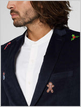 OppoSuits Deluxe Men's Blazers Christmas - X-Mas Icons - Navy