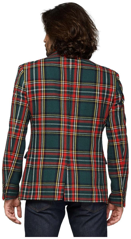 Stylish OppoSuits Deluxe Men's Tartan Blazer for Christmas Parties and Holiday Celebrations